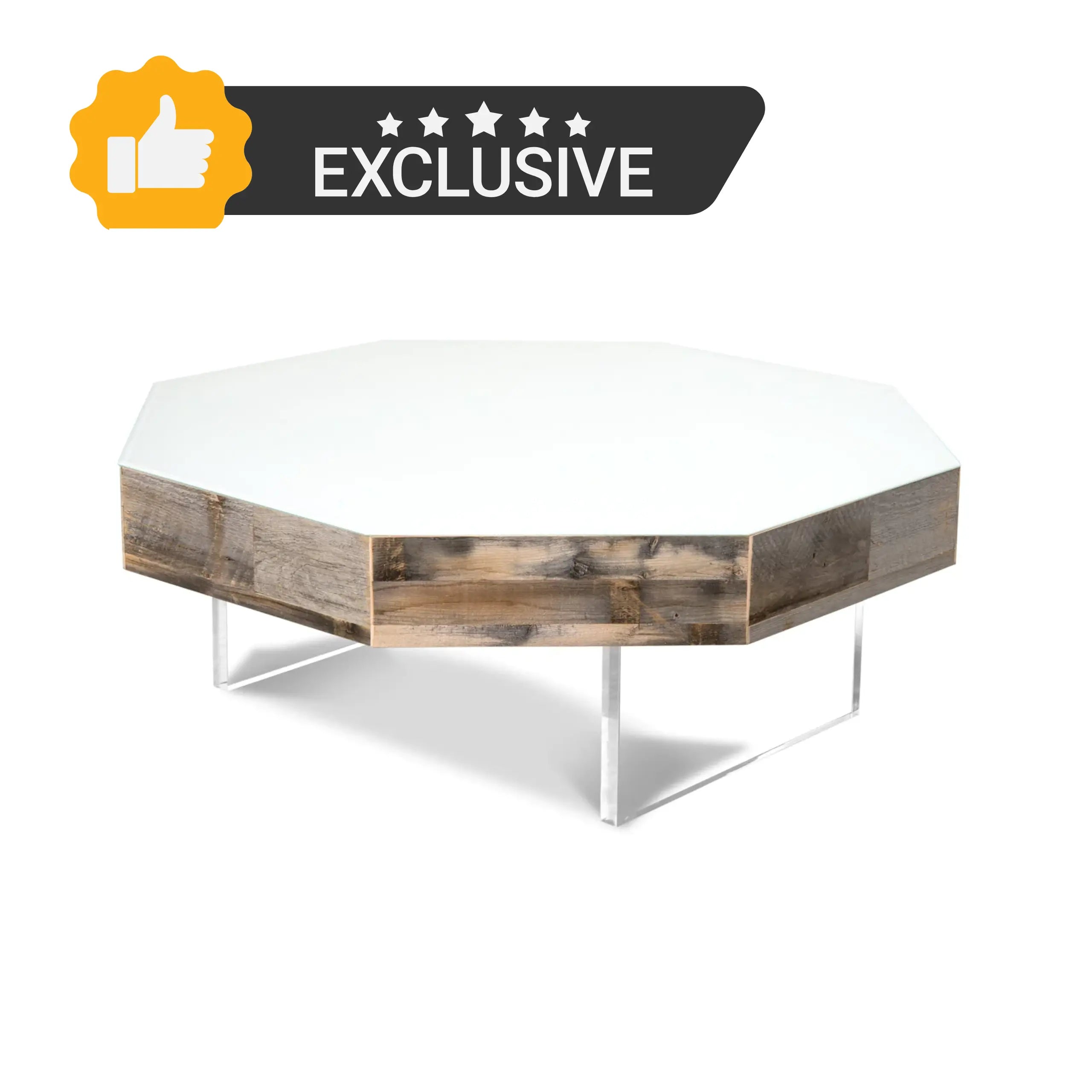 Clear Large Lucite Acrylic Coffee Legs (GS) Set of 2 Luxury Wood Tables