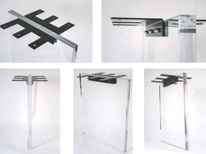 Clear Lucite Acrylic Table Base (GS) Set of 2 Luxury Wood Tables