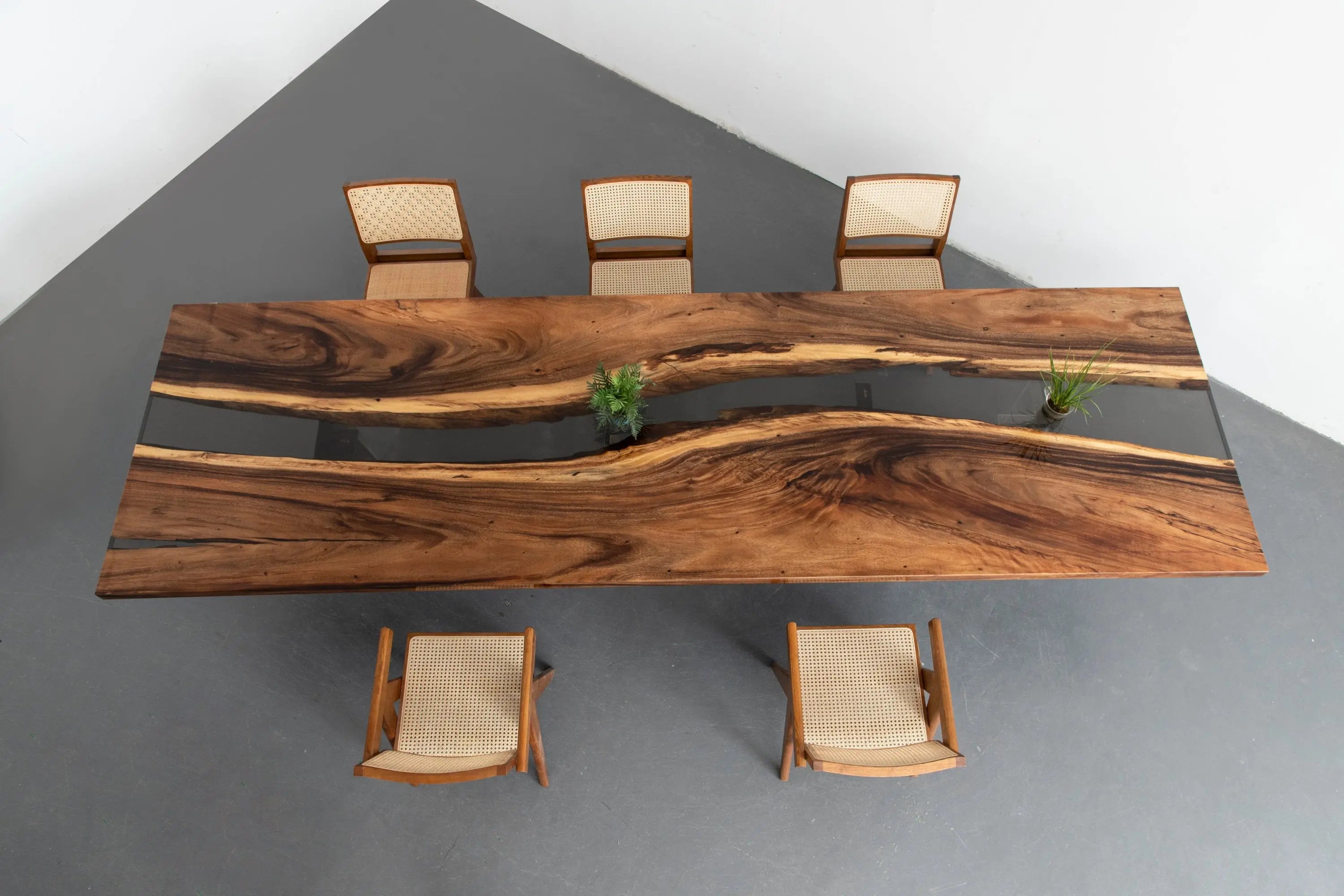 Copy of 10ft Black Walnut Finish Style Resin Epoxy River Dining Table Luxury Wood Tables