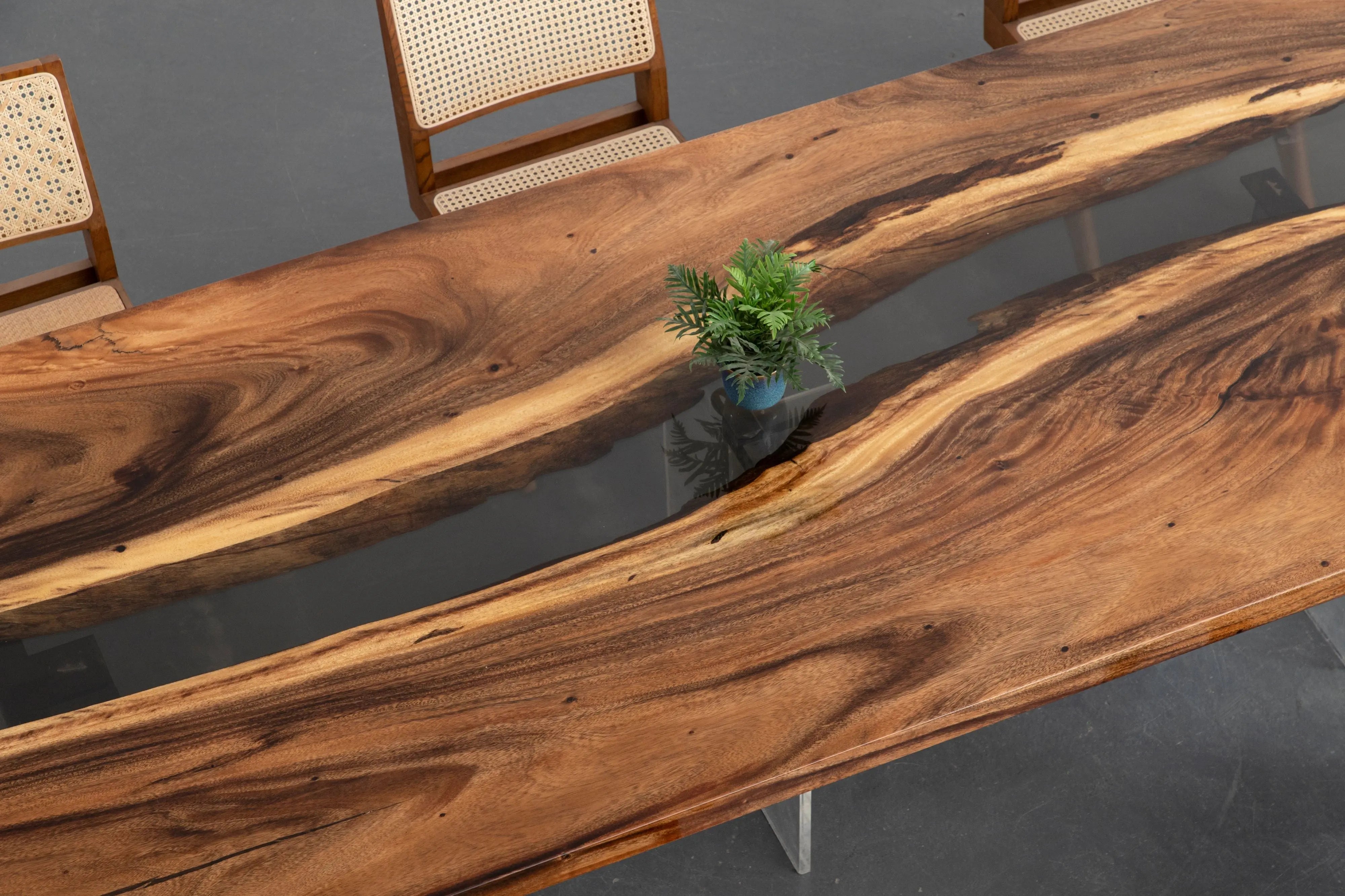 Copy of 10ft Black Walnut Finish Style Resin Epoxy River Dining Table Luxury Wood Tables