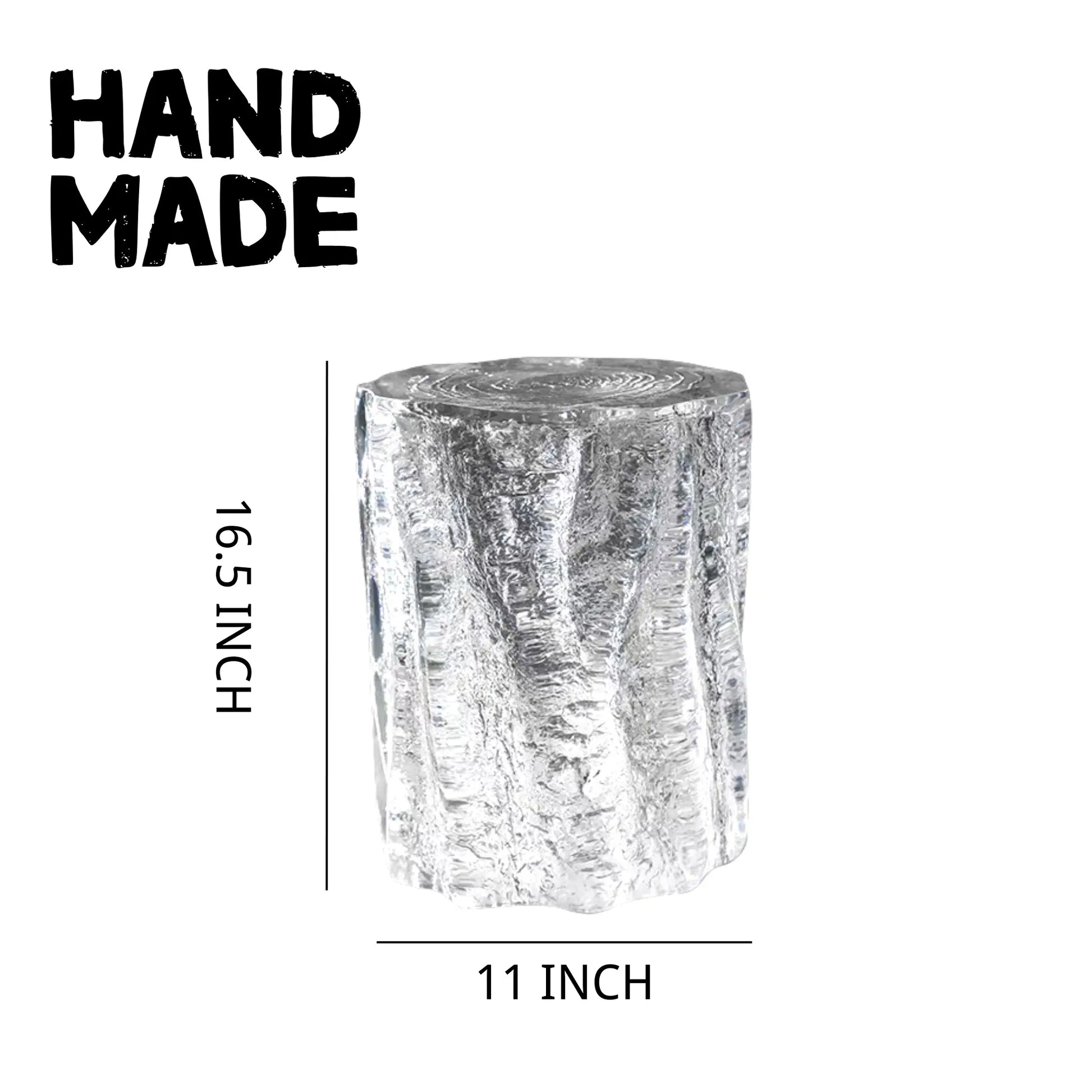 Square Epoxy Clear Resin Side Table - Luxury Wood Tables