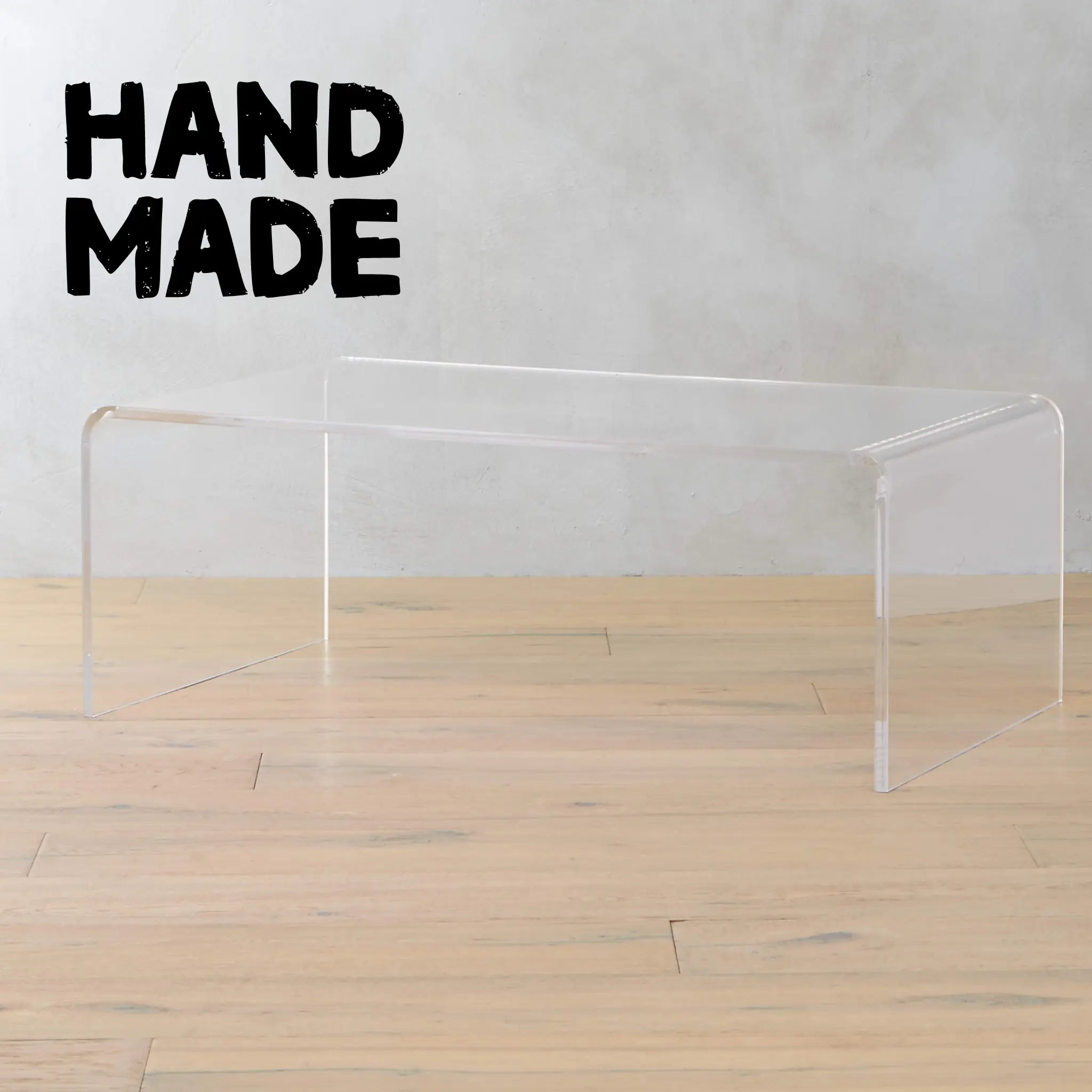 Gradient Floating Waterfall Acrylic Coffee Table Luxury Wood Tables