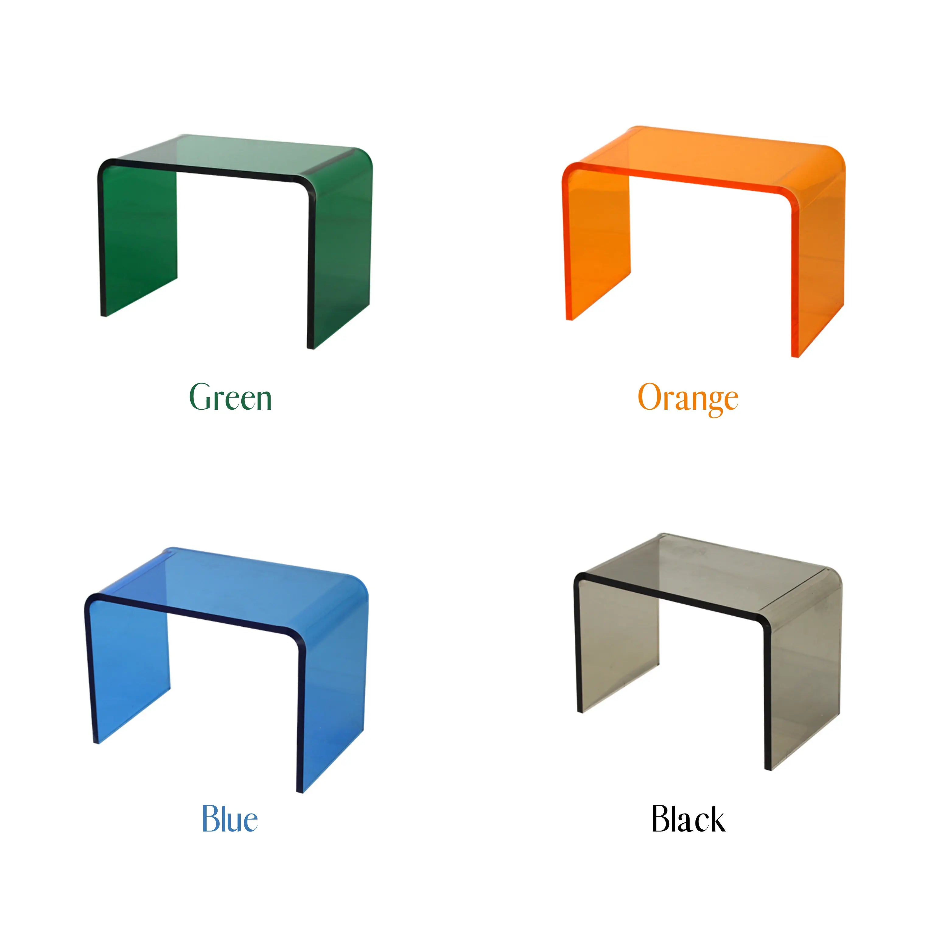 Gradient Floating Waterfall Acrylic Coffee Table Luxury Wood Tables