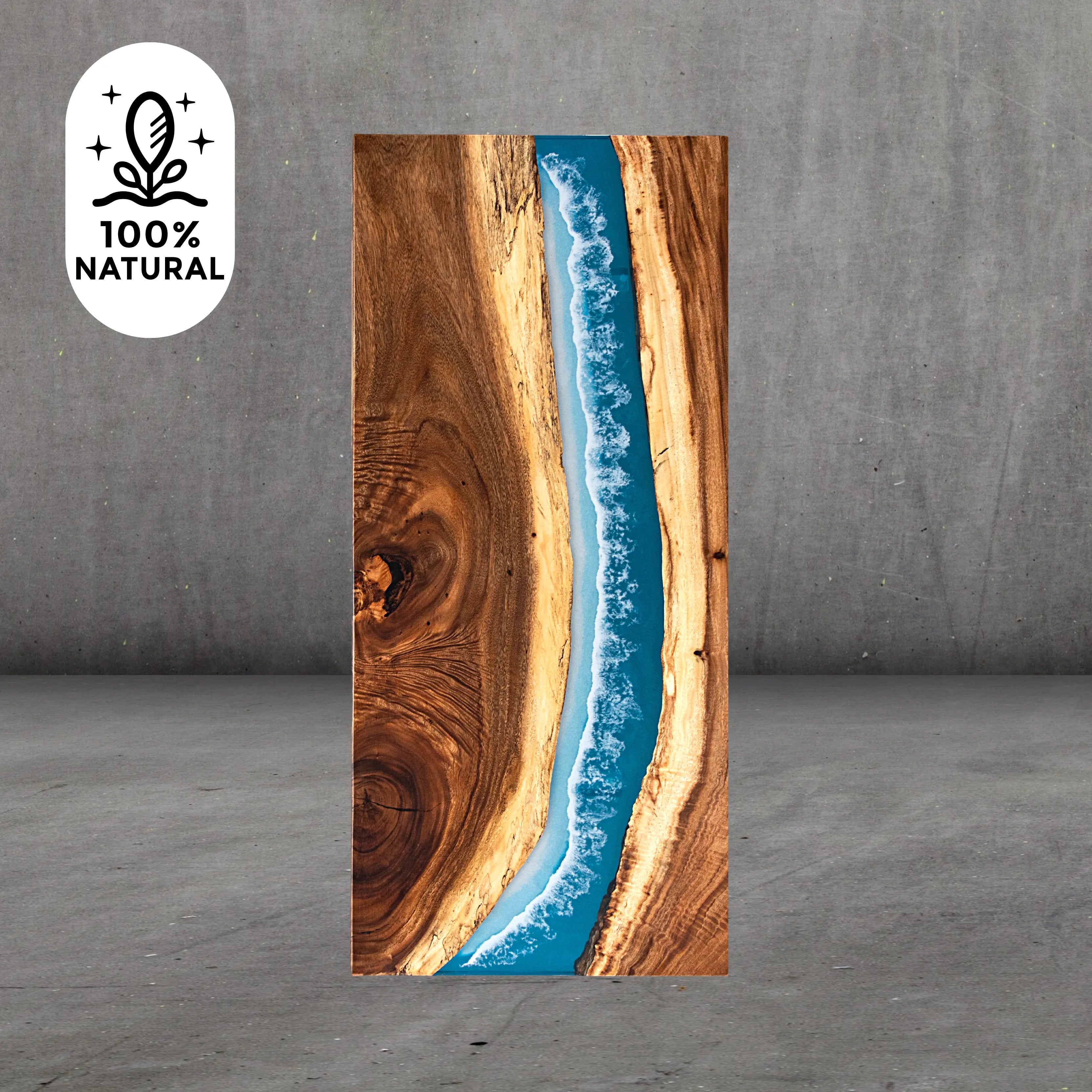 INSTOCK 6.56ft Blue Ocean Style Resin Epoxy River Table Luxury Wood Tables