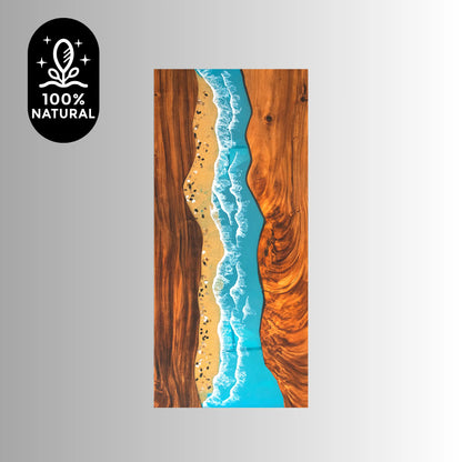 INSTOCK 7ft Blue Ocean Style Resin Epoxy River Table Luxury Wood Tables