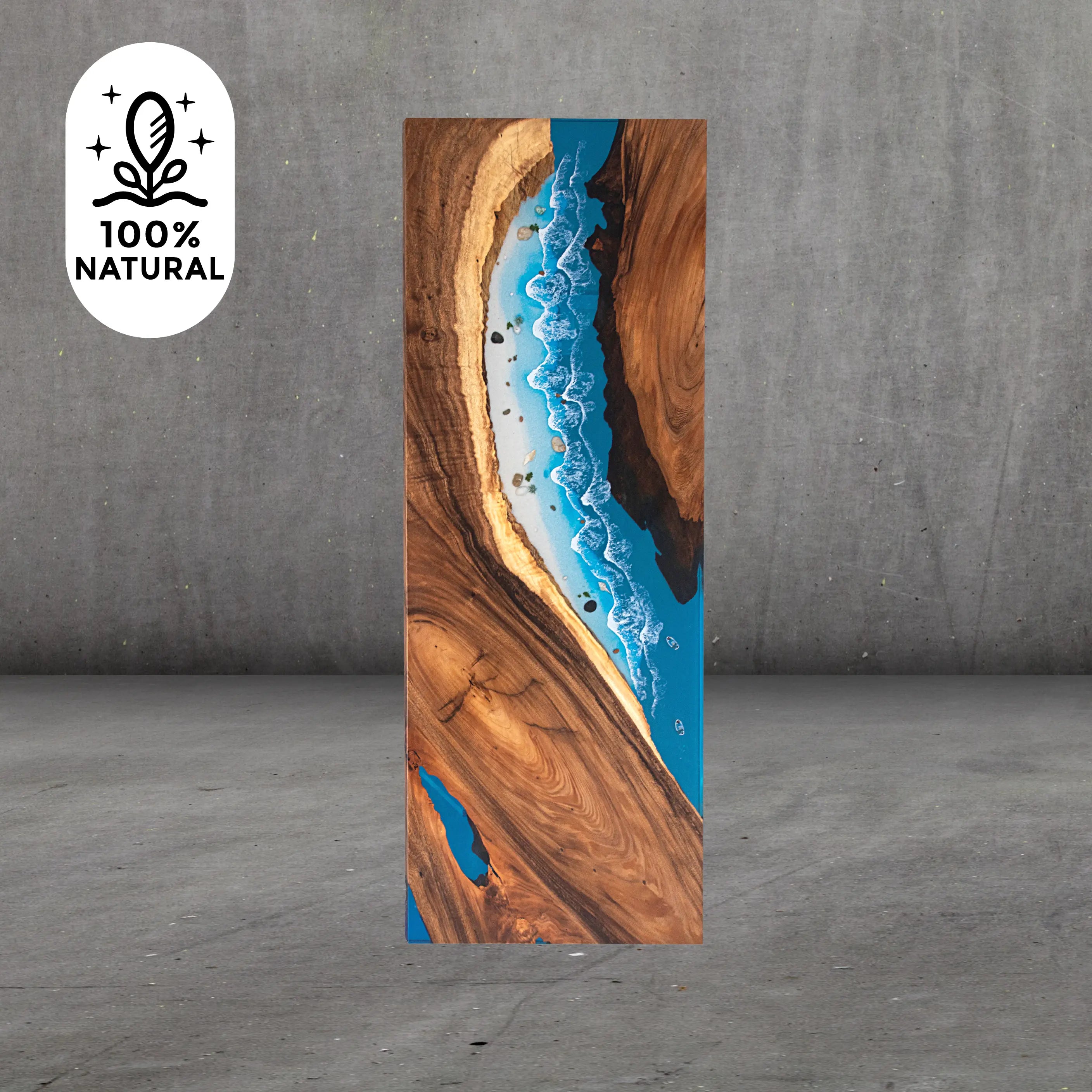 INSTOCK 8.2ft Blue Ocean Style Resin Epoxy River Table Luxury Wood Tables