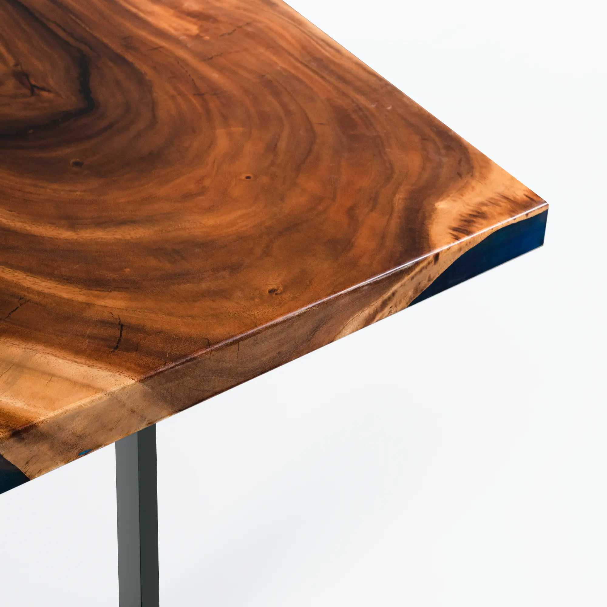 INSTOCK 8.2ft Blue Ocean Style Resin Epoxy River Table Luxury Wood Tables