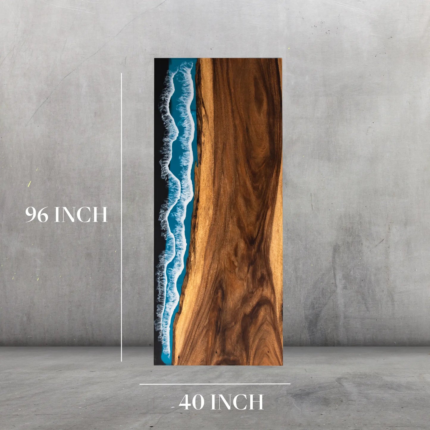 INSTOCK 8ft Blue Ocean Style Resin Epoxy River Table Luxury Wood Tables