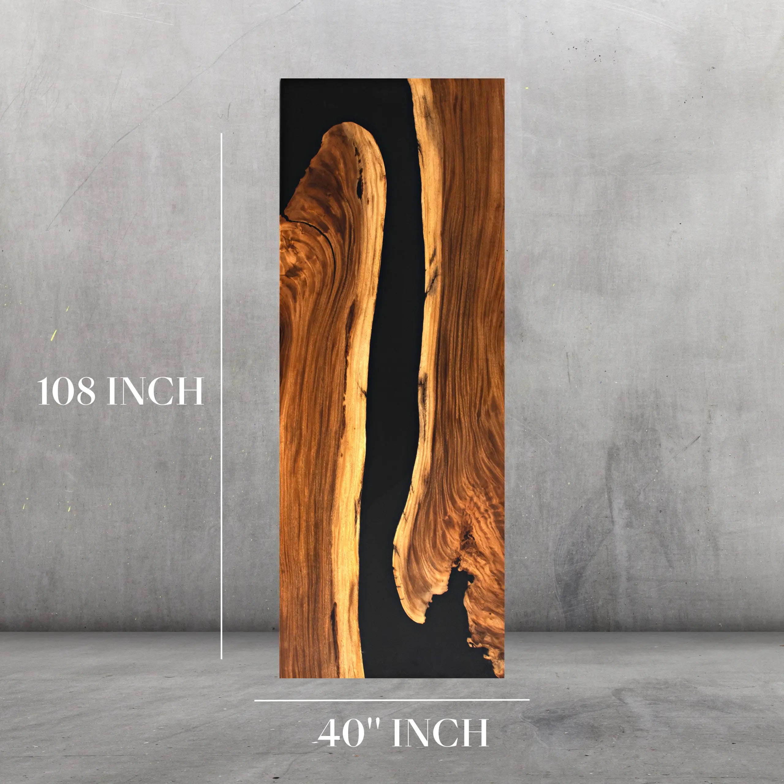 INSTOCK 9ft Black Walnut Finish Style Resin Epoxy River Dining Table Luxury Wood Tables