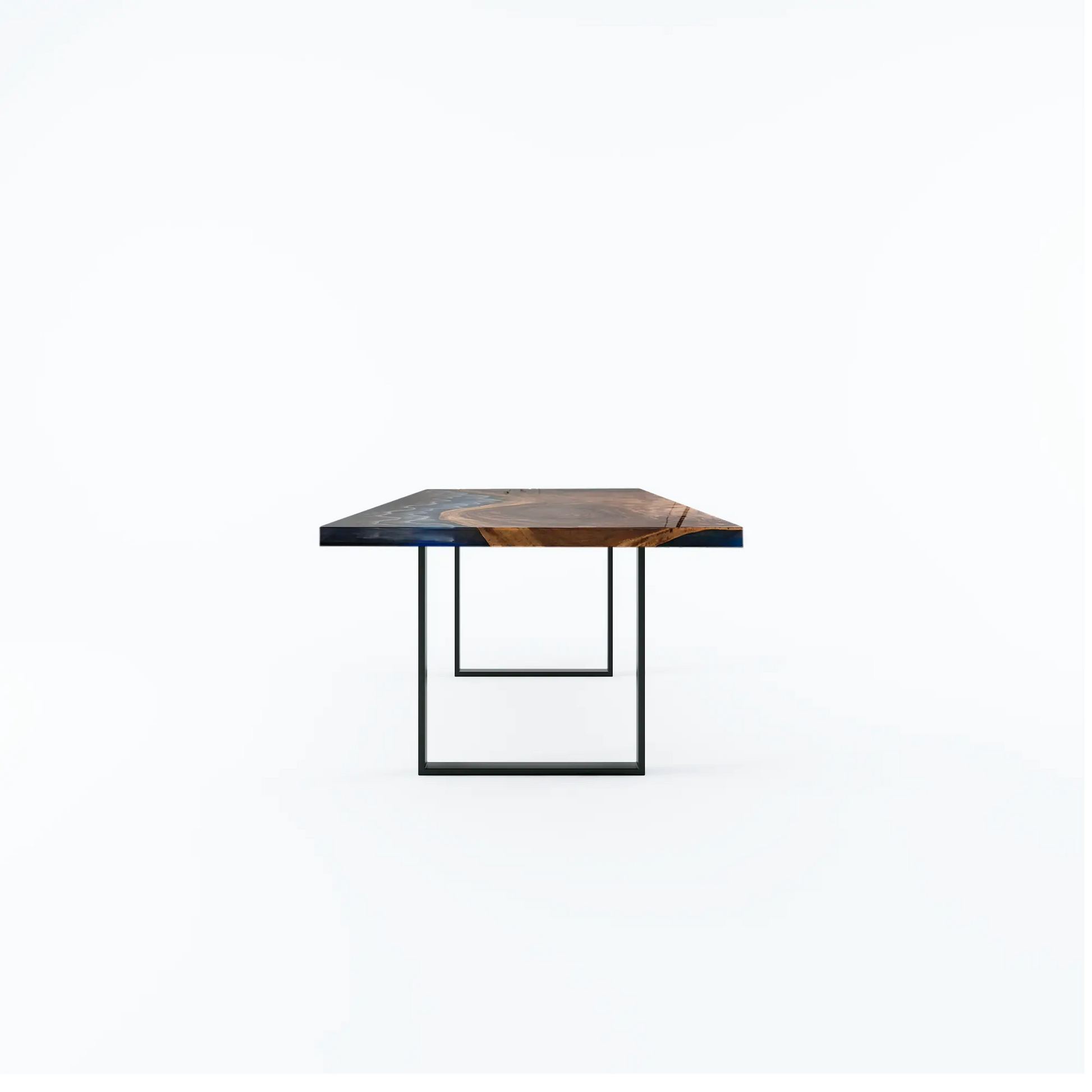 INSTOCK 9ft Blue Ocean Style Resin Epoxy River Table Luxury Wood Tables