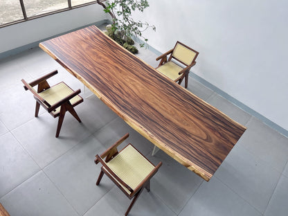 10ft x 40'' Conference Room Table ONE-PIECE Acacia Straighe Edge Wood Table With Metal Base (Copy) Luxury Wood Tables