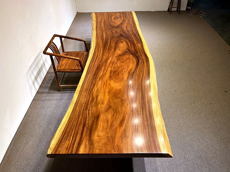 11 FT x 41'' Acacia Conference Table | One-Piece Slab Luxury Wood Tables