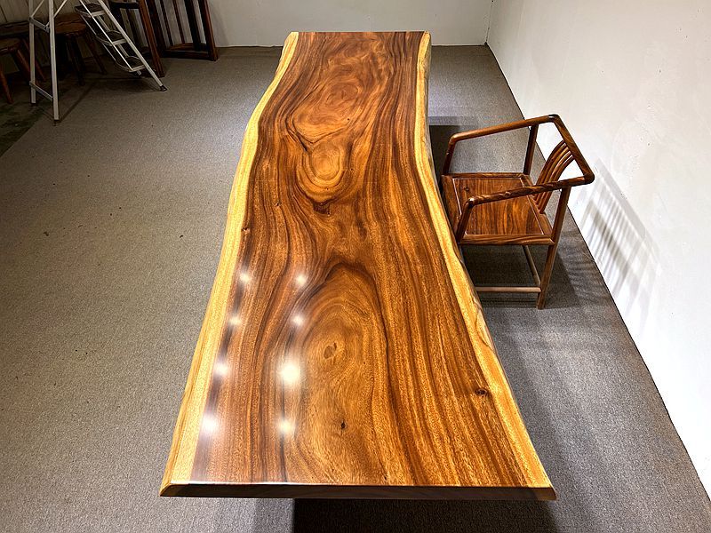 11 FT x 41'' Acacia Conference Table | One-Piece Slab Luxury Wood Tables