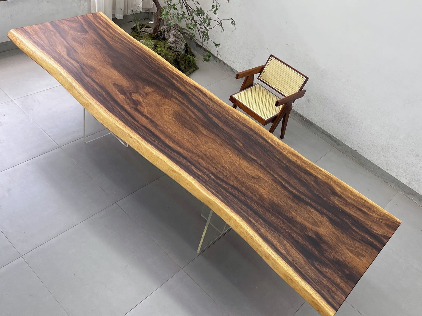 11 FT Handmade Acacia Wood Conference Table | One-Piece Slab Luxury Wood Tables