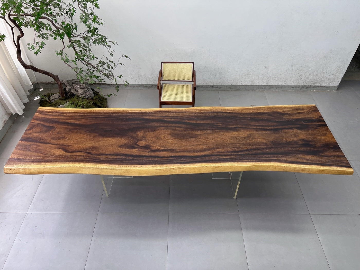 11 FT Handmade Acacia Wood Conference Table | One-Piece Slab Luxury Wood Tables