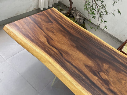 11 FT Handmade Acacia Wood Conference Table | One-Piece Slab Luxury Wood Tables