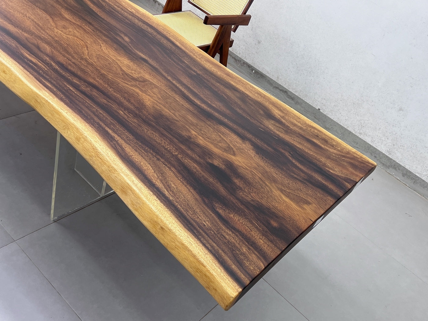 11 FT Handmade Acacia Wood Conference Table | One-Piece Slab Luxury Wood Tables