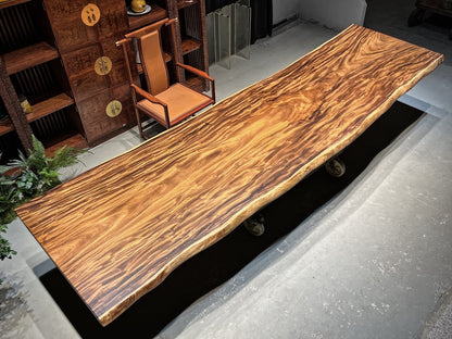 13 FT x 43'' Acacia Conference Table | One-Piece Slab Luxury Wood Tables