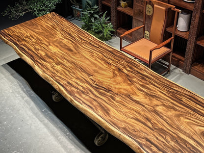 13 FT x 43'' Acacia Conference Table | One-Piece Slab Luxury Wood Tables