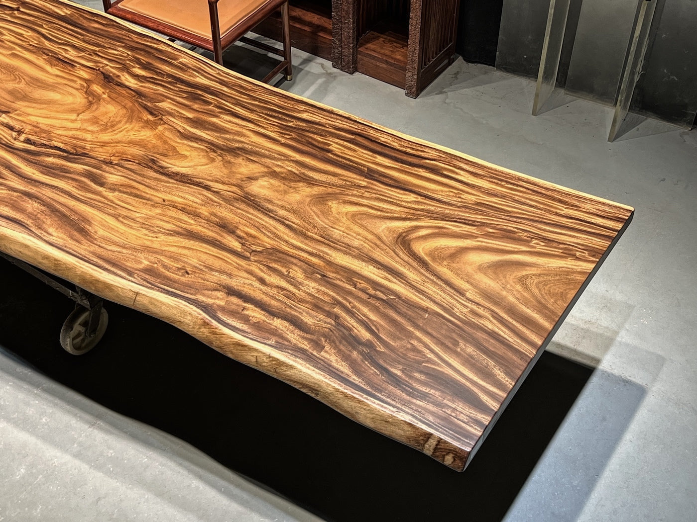13 FT x 43'' Acacia Conference Table | One-Piece Slab Luxury Wood Tables