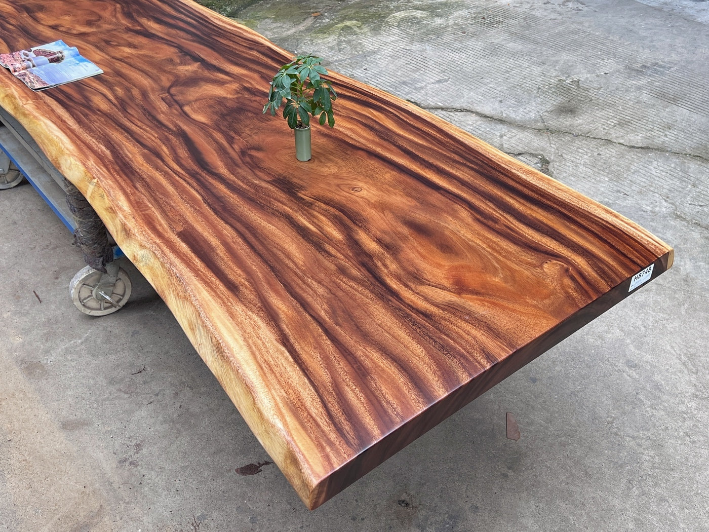 12 FT x 41'' Acacia Conference Table | One-Piece Slab Luxury Wood Tables