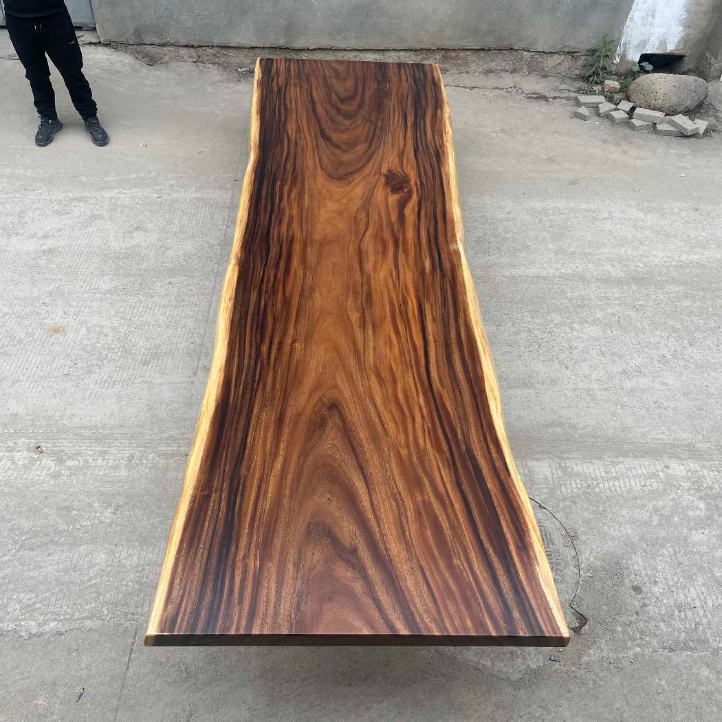 14 FT x 46'' Acacia Conference Table | One-Piece Slab Luxury Wood Tables