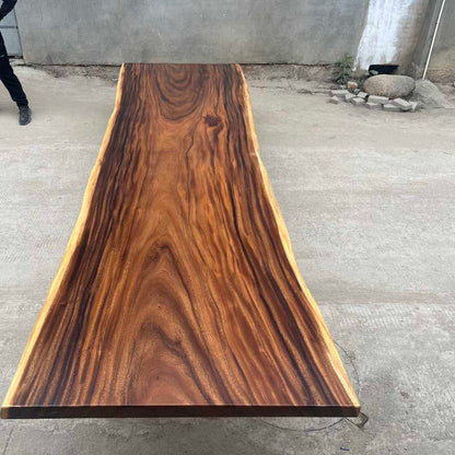 14 FT x 46'' Acacia Conference Table | One-Piece Slab Luxury Wood Tables