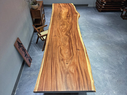 14 FT x 41'' Acacia Conference Table | One-Piece Slab Luxury Wood Tables