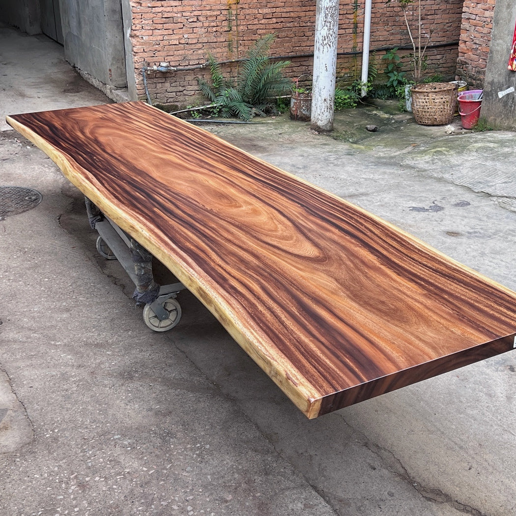 14 FT x 40'' Acacia Conference Table | One-Piece Slab Luxury Wood Tables