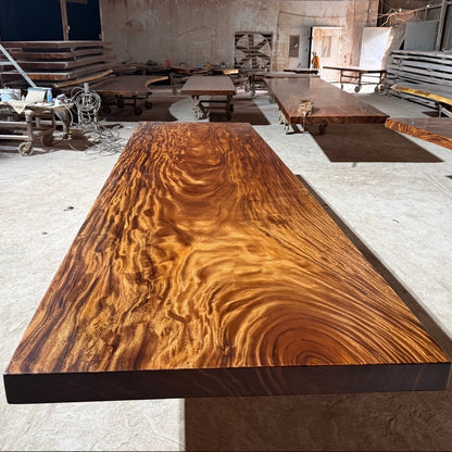15 FT x 50'' Acacia Conference Table | One-Piece Slab Luxury Wood Tables