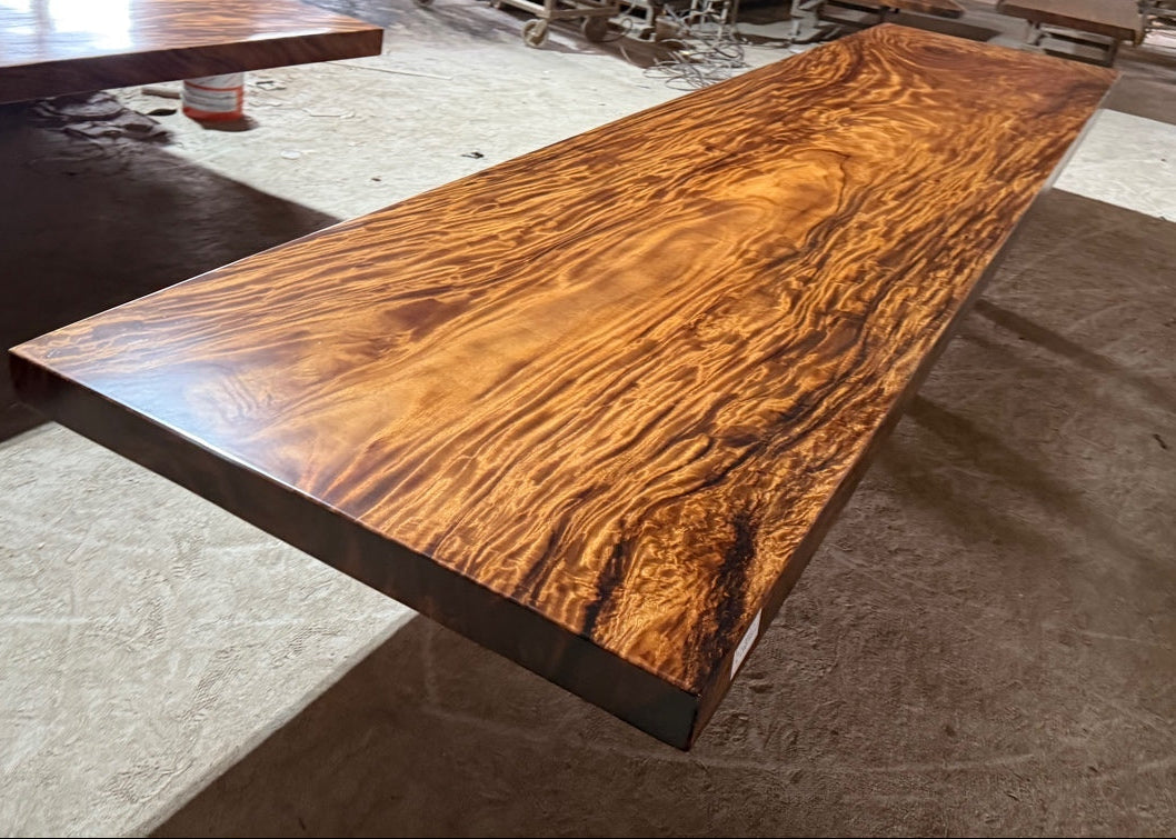 16 FT x 50'' Acacia Conference Table | One-Piece Slab Luxury Wood Tables