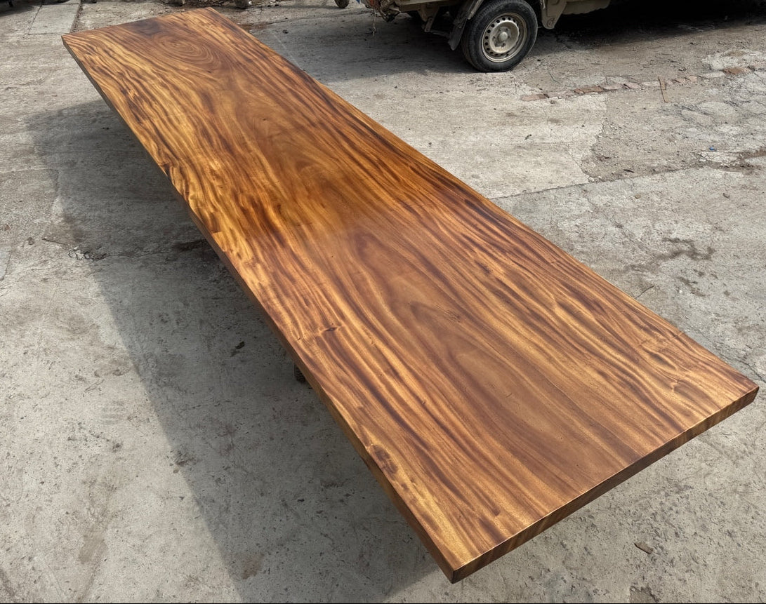 15 FT x 40'' Acacia Conference Table | One-Piece Slab Luxury Wood Tables