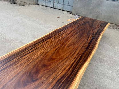 14 FT x 46'' Acacia Conference Table | One-Piece Slab Luxury Wood Tables