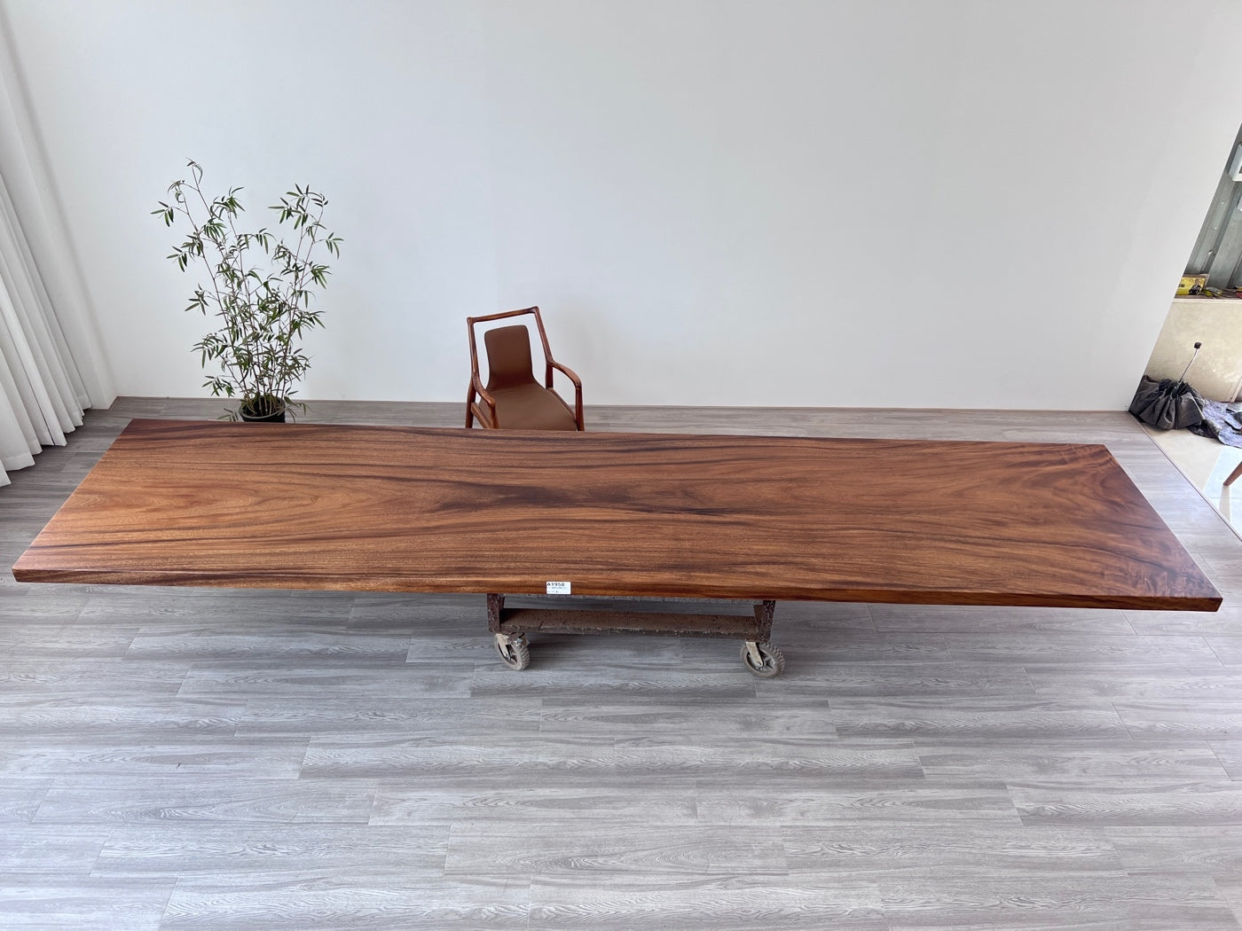 15 FT x 42'' Acacia Conference Table | One-Piece Slab Luxury Wood Tables