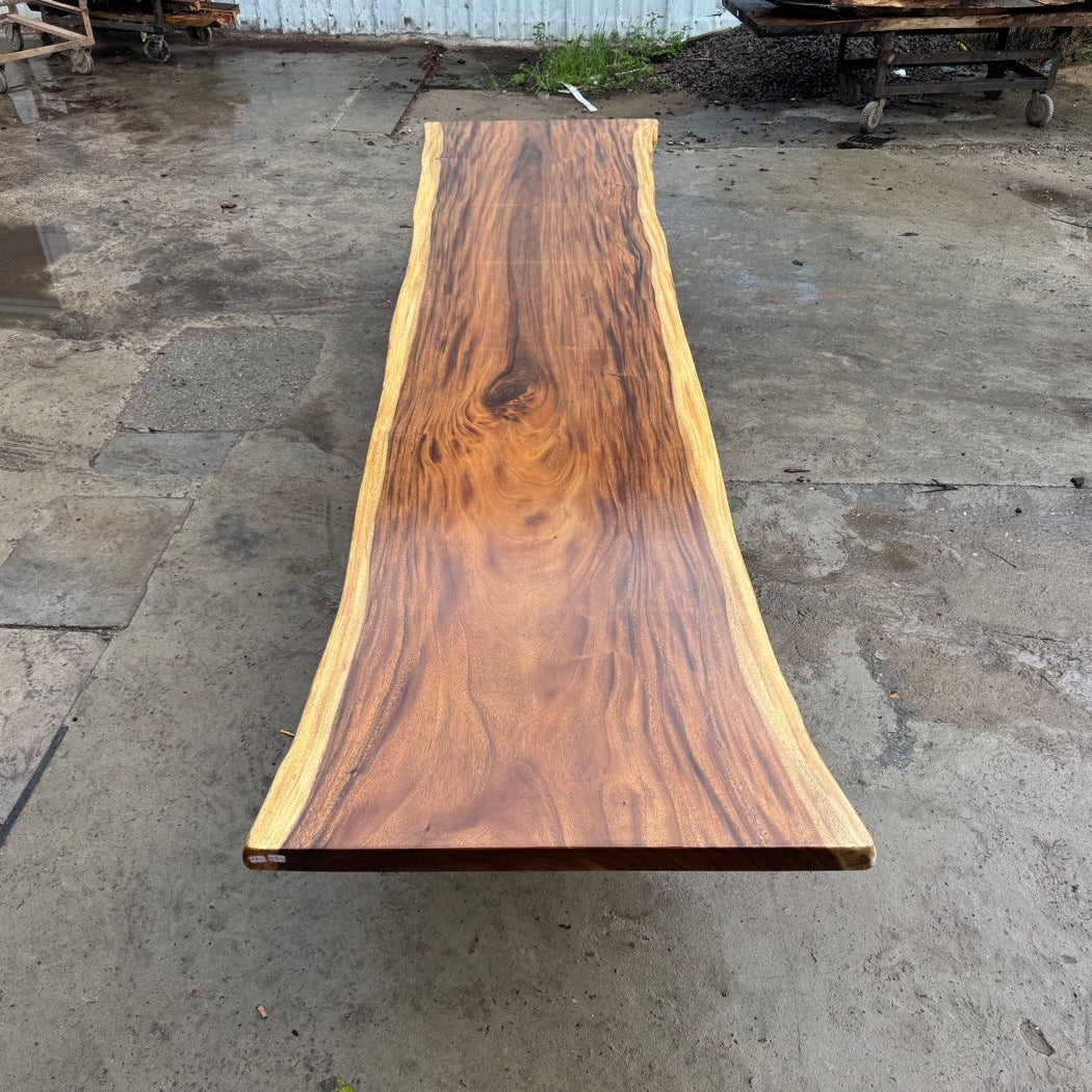 13 FT x 42'' Acacia Conference Table | One-Piece Slab Luxury Wood Tables