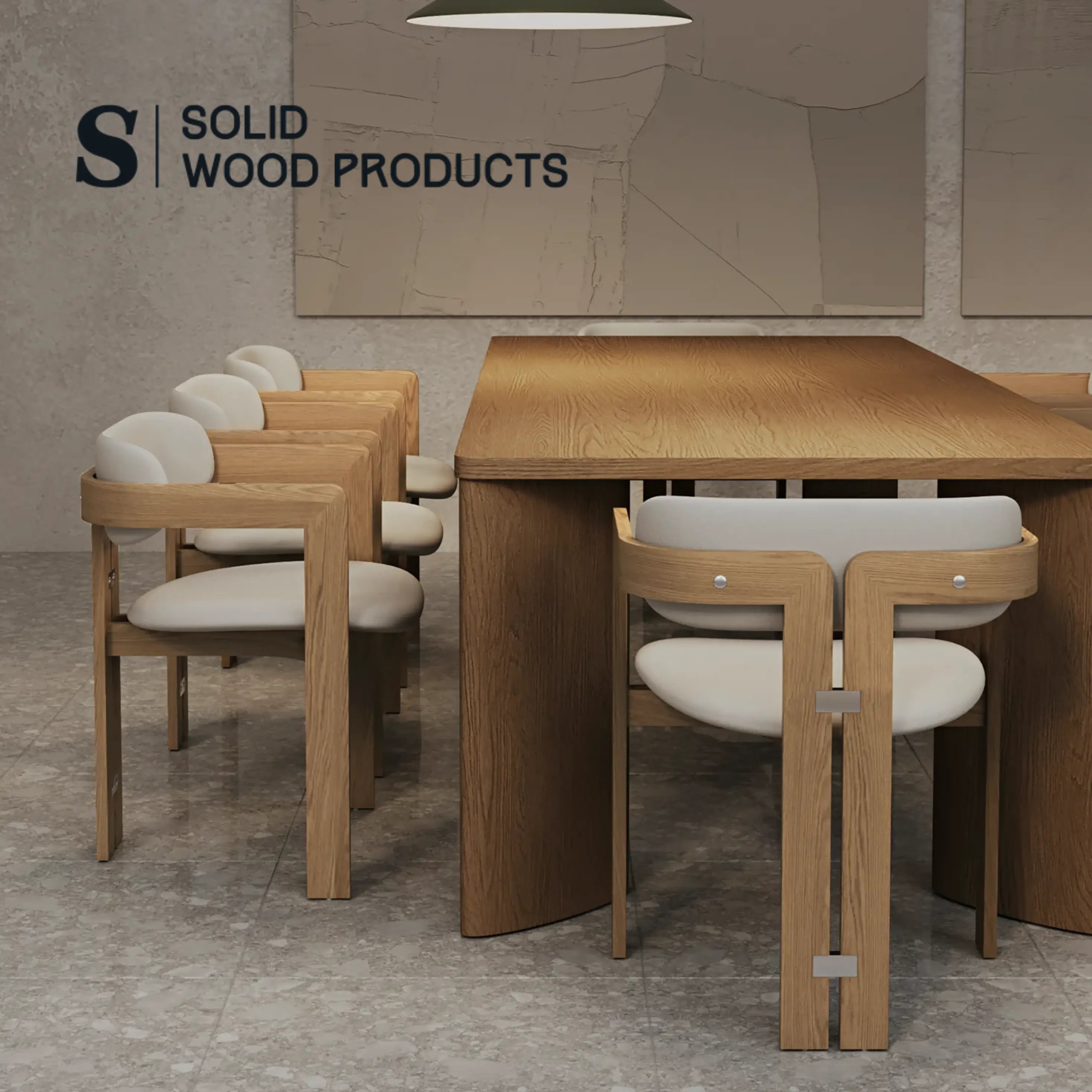 Ready to Ship Solid Ashwood Natural Boucle Dining Chair with White Luxury Fabric (Copy) Luxury Wood Tables