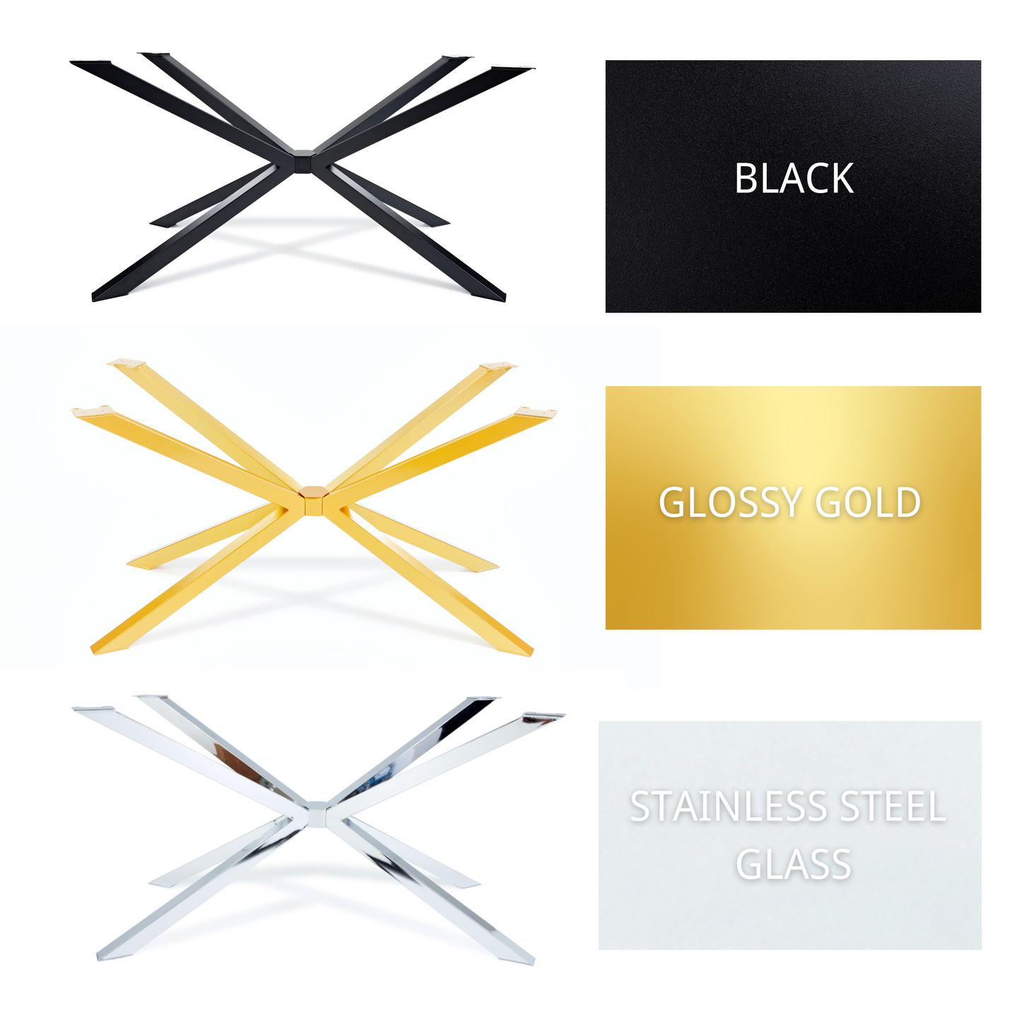 Premium Crossed Metal Table Bases, Engineered for Strength, Support up to 1500 lbs, L 53'' x W 31.5''x H 28'' Luxury Wood Tables
