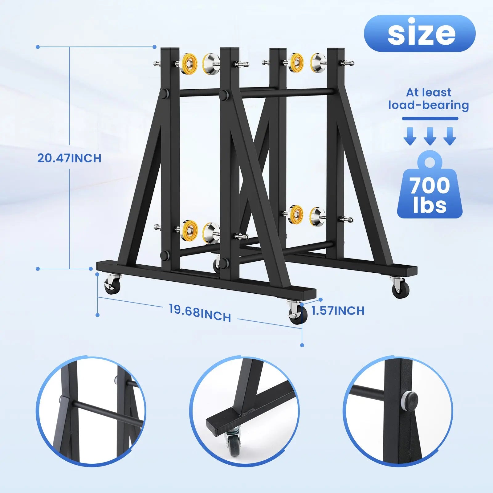 Showroom Display Rack with Wheel for Heavy-Duty Doors, Wood Slabs, and Tiles Luxury Wood Tables