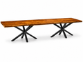 Fiji Acacia Live Edge Slab Table with Modern Spider Steel Base Extra-Long Solid Wood Conference Table (Copy) Luxury Wood Tables