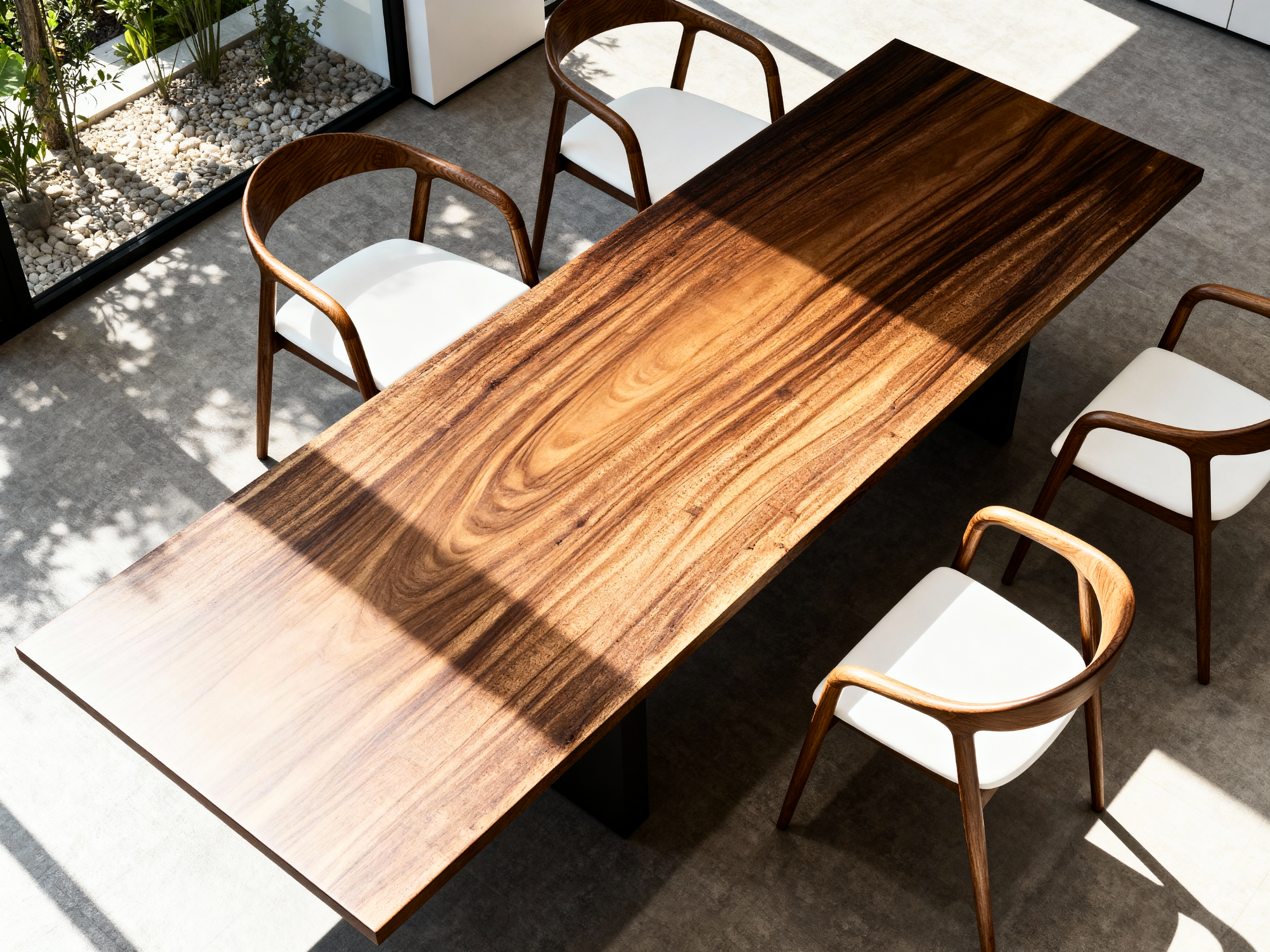 One of a Kind Straight Edge Acacia Dining Table  130" (Copy) Luxury Wood Tables