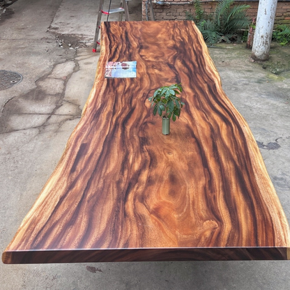 12 FT x 41'' Acacia Conference Table | One-Piece Slab Luxury Wood Tables