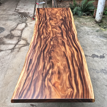 12 FT x 41'' Acacia Conference Table | One-Piece Slab Luxury Wood Tables
