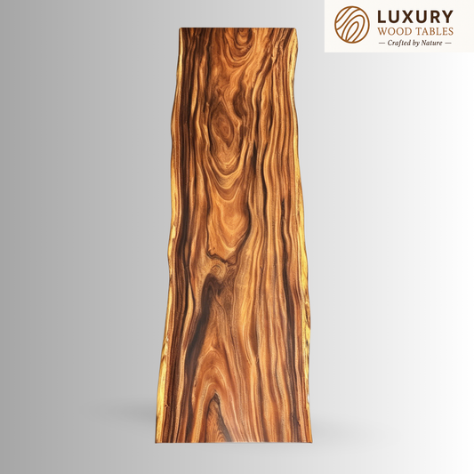 15ft x 46'' Conference Room Table ONE-PIECE Acacia Straighe Edge Wood Table With Metal Base Luxury Wood Tables