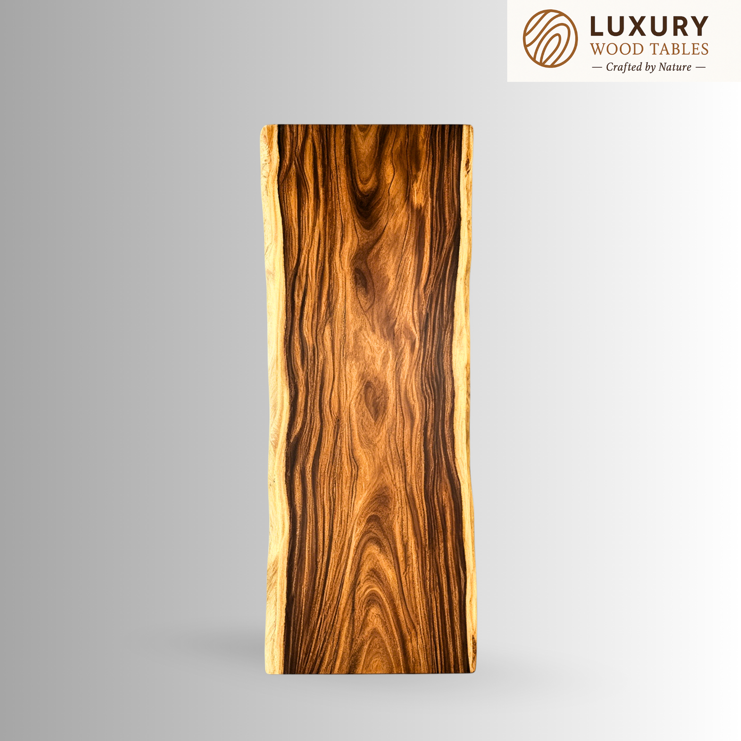 SALE! 9ft x 42'' Wood Dining Room Table ONE-PIECE Acacia Straighe Edge Wood Table With Metal Base (Copy) Luxury Wood Tables