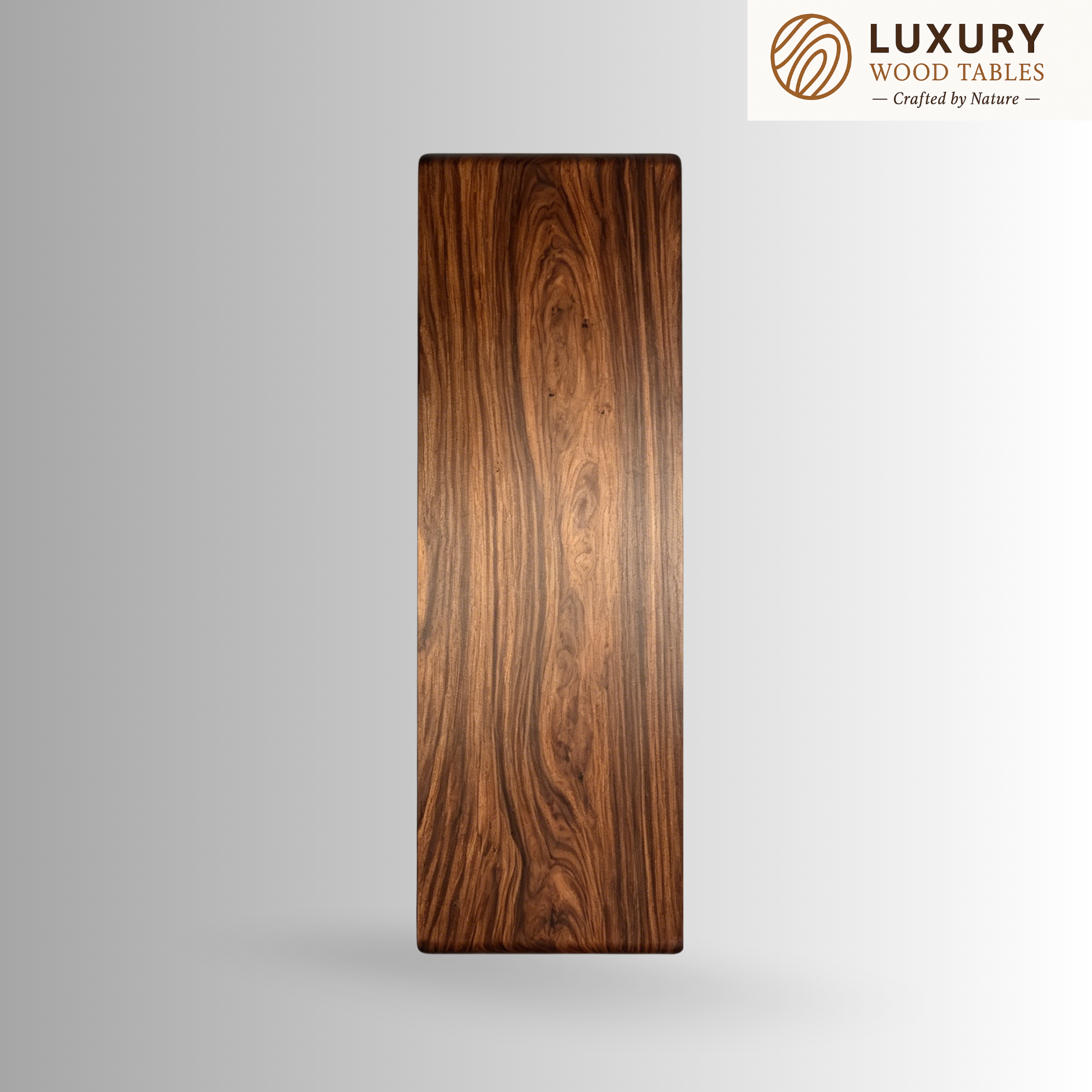 8.2ft x 36'' Seats for 6 ONE-PIECE Acacia Straighe Edge Wood Table With Metal Base Luxury Wood Tables