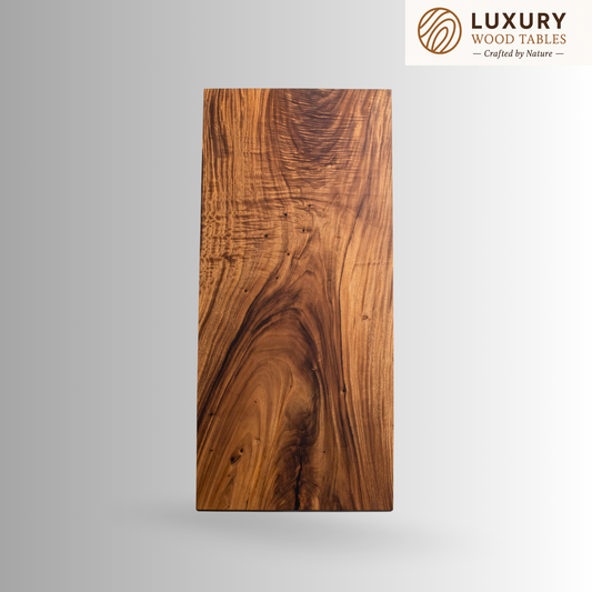 One of a Kind Straight Edge Acacia Dining Table  78" Luxury Wood Tables