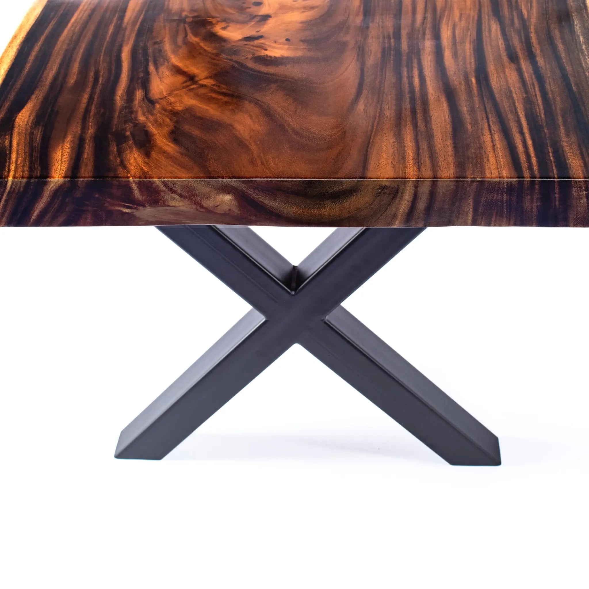 X Shape Steel Dining Table Legs Black Luxury Wood Tables