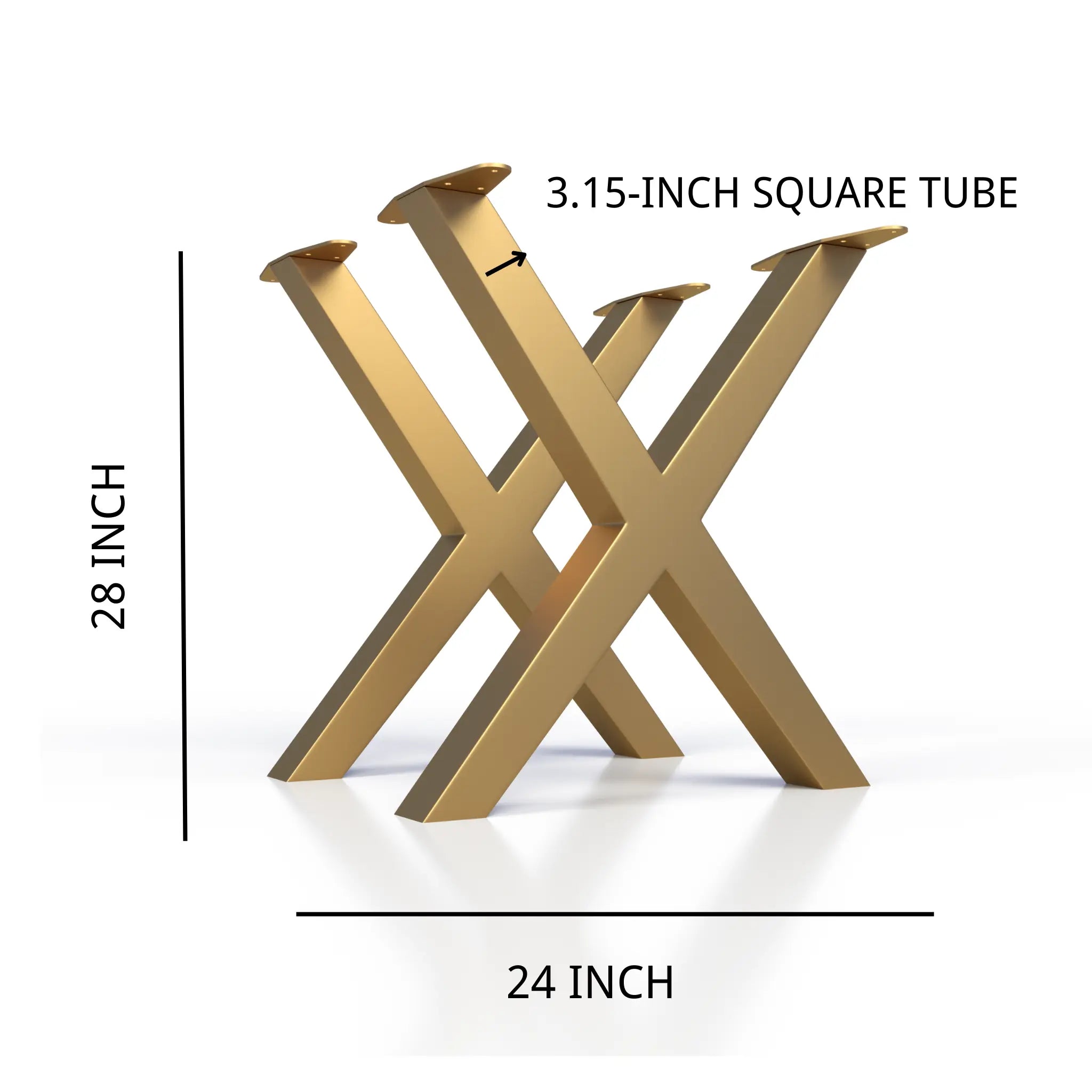 X Shape Steel Dining Table Legs Golden Apple Luxury Wood Tables