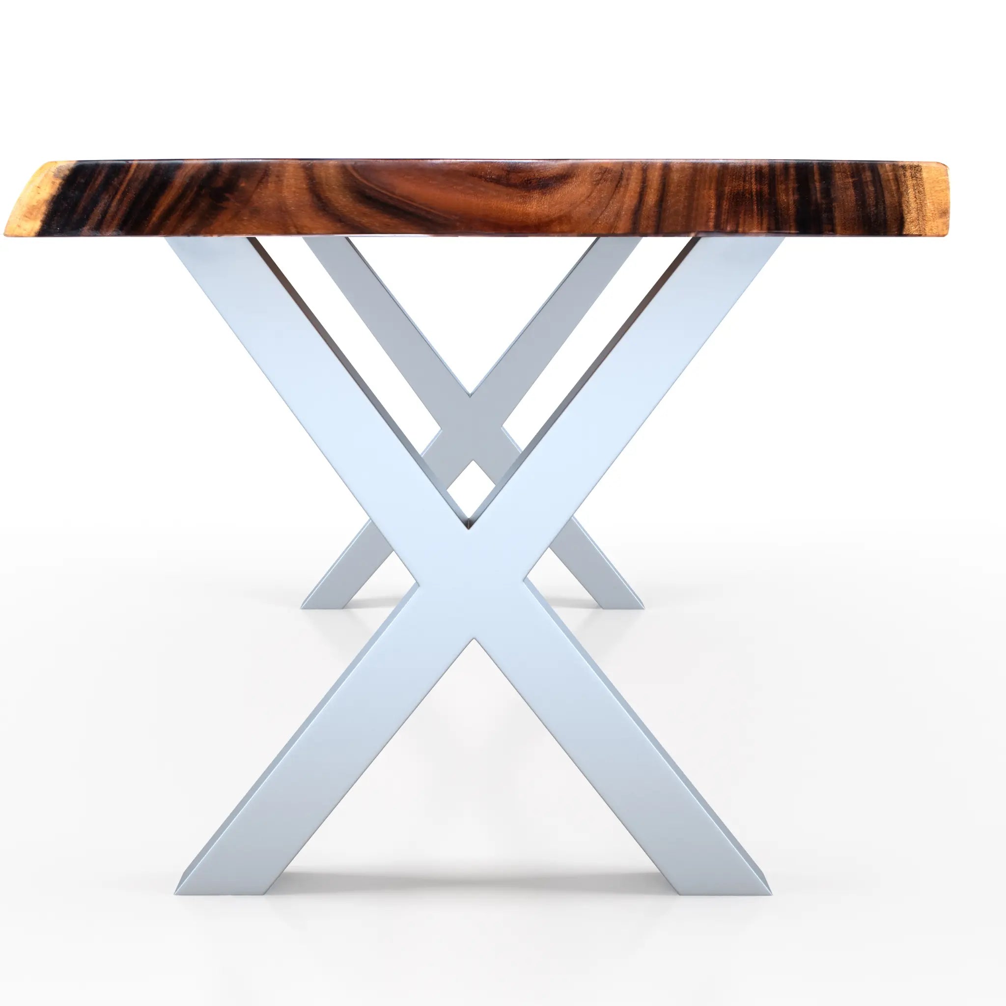 X Shape Steel Dining Table Legs Silver Luxury Wood Tables