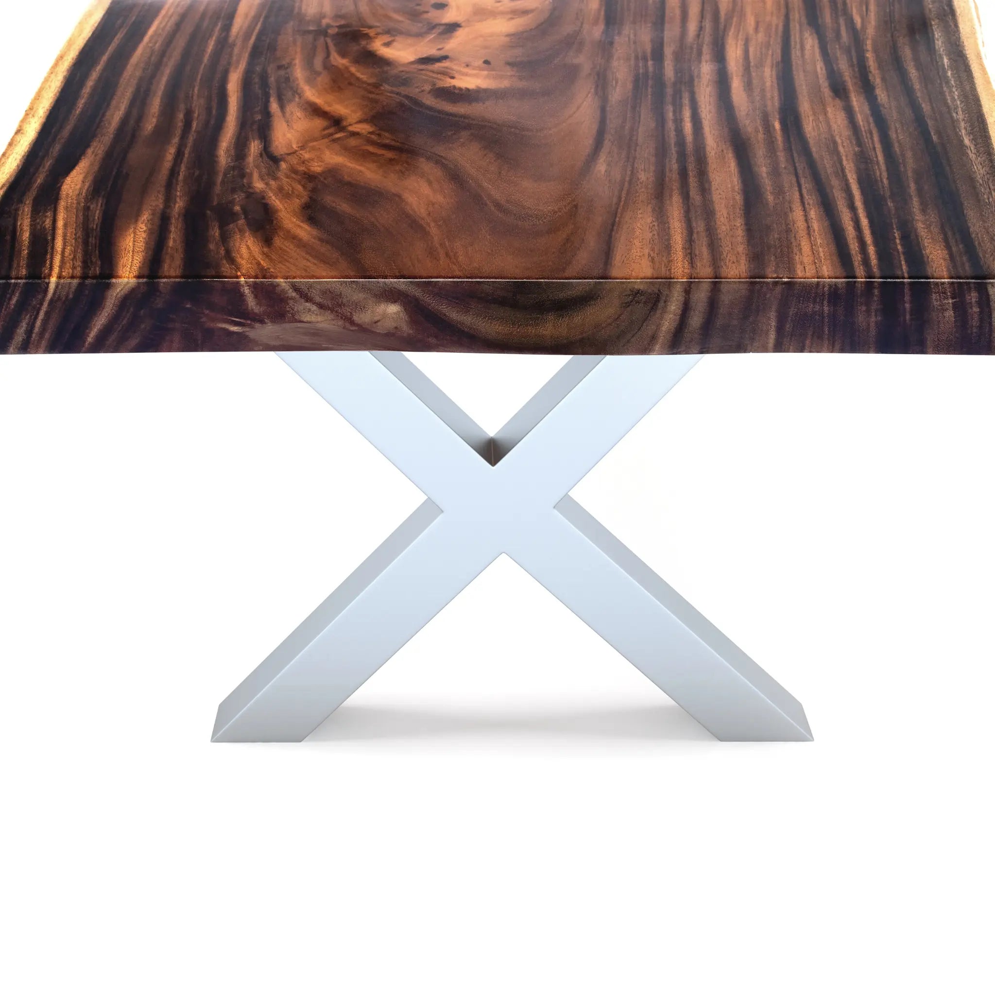 X Shape Steel Dining Table Legs Silver Luxury Wood Tables